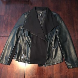 NEW Alfani Deep Black Moto Leather Jacket